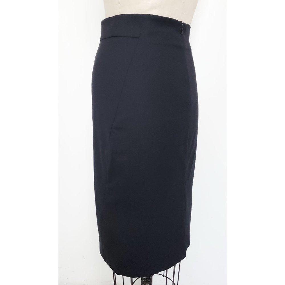 Theory Womens Joanie Pencil Skirt in Black Stretch Wool 2 - Picture 6 of 10